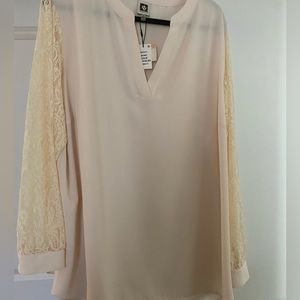 V-neck, Long sleeve lace blouse, ladies plus size